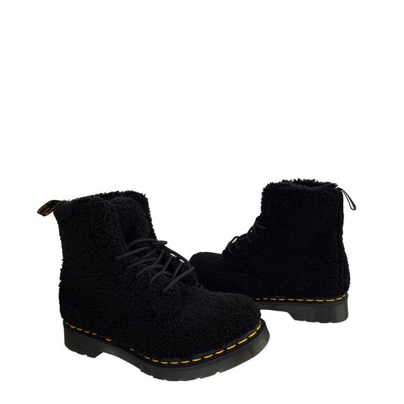 Dr. Martens 1460 Pascal Women's Boots US 8 Black Faux Shearling Ankle Boot NEW - Picture 2 of 7